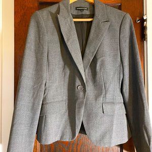 Express Design Studio Editor Fit One Button Gray Blazer, Suit Jacket, Lined, 10